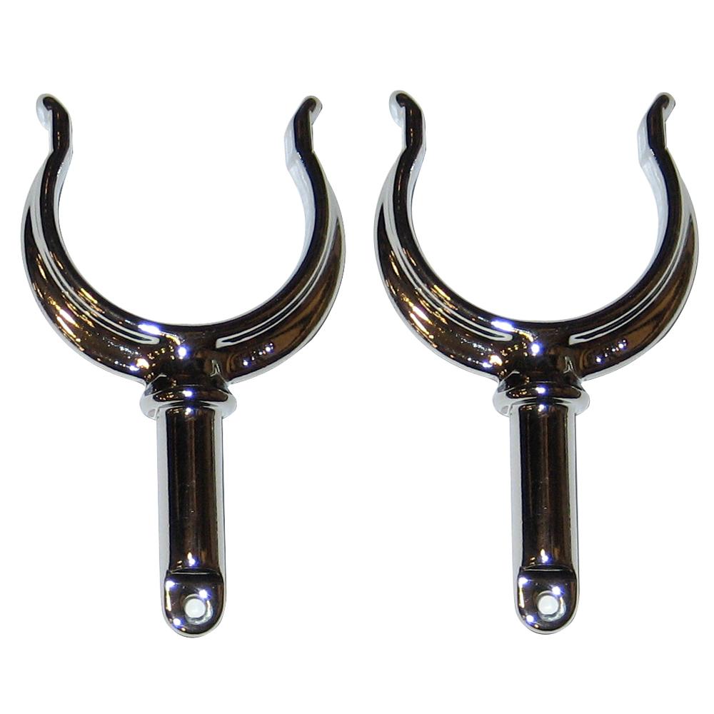 Perko - Ribbed Rowlock Horns, Chrome Plated, Pair - 1262DP0CHR