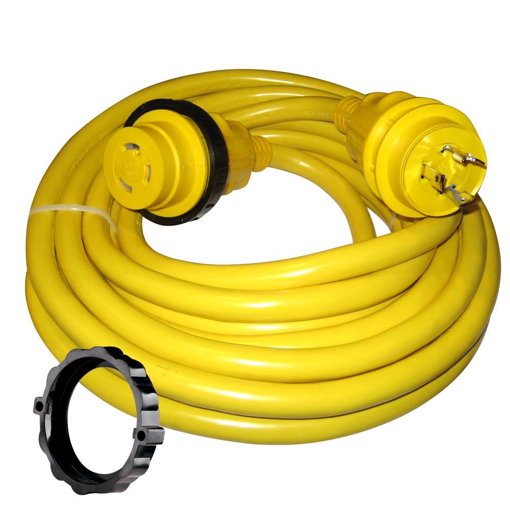 Marinco 30 Amp Power Cord Plus Cordset - 35' - Yellow - 35SPP