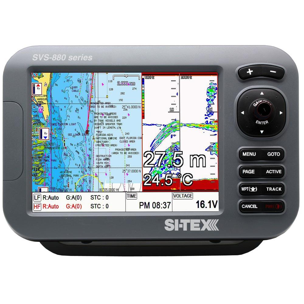 SI-TEX SVS-880CF 8" Chartplotter/Sounder Combo w/Internal GPS Antenna & Navionics+ Flexible Coverage Chart Card - SVS-880CF