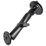 RAM Mount - Twist Lock Suction Cup Mount with Long Double Socket Arm & 2.5" Round Base - AMPS Hole Pattern (9" Length) - RAM-B-166-C-202U