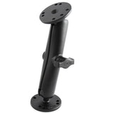 RAM Mount - 1" Diameter Ball Mount with Long Double Socket Arm & 2/2.5" Round Bases - AMPS Hole Pattern (7-5/16" Length) - RAM-B-101U-C