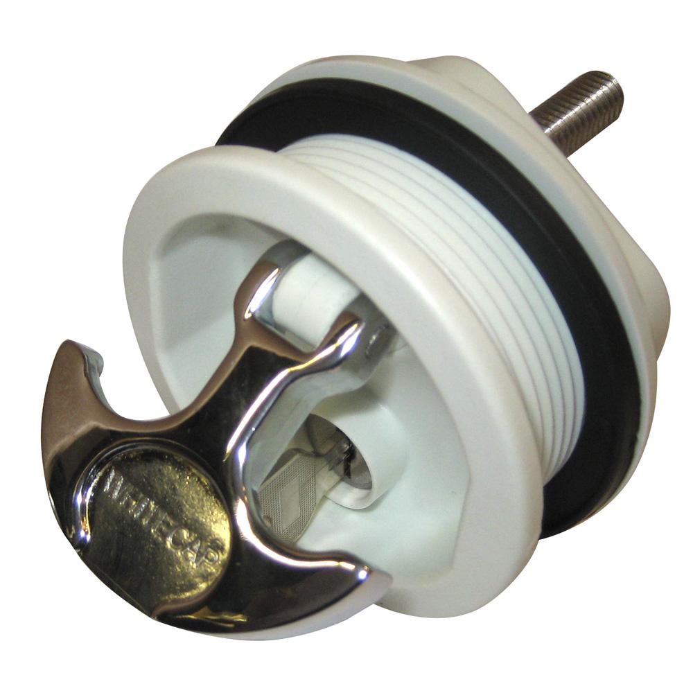 Whitecap T-Handle Latch - Chrome Plated Zamac/White Nylon - Locking - Freshwater Use Only - S-226WC