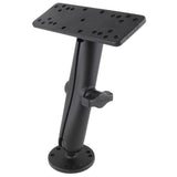 RAM Mount - 1" Diameter Ball Mount with Long Double Socket Arm, 6.25" x 2" Rectangle Base & 2.5" Round Base (AMPS Pattern) - RAM-B-111U-C