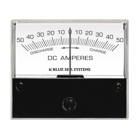 Blue Sea 8252 DC Zero Center Analog Ammeter - 2-3/4" Face, 50-0-50 Amperes DC - 8252