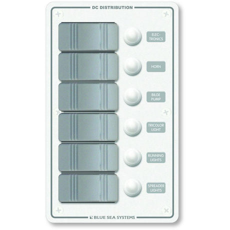 Blue Sea 8273 Water Resistant Panel - 6 Position - White - Vertical - 8273