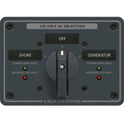 Blue Sea 8365 AC Rotary Switch Panel 65 Ampere 2 Positions + OFF, 2 Pole - 8365