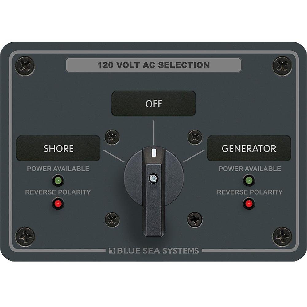 Blue Sea 8367 AC Rotary Switch Panel 30 Ampere 2 Positions + OFF, 2 Pole - 8367