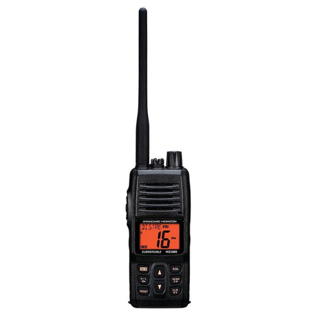 Standard Horizon - 5W Commercial Grade Submersible IPX-7 Handheld VHF Radio with LMR Channels - HX380