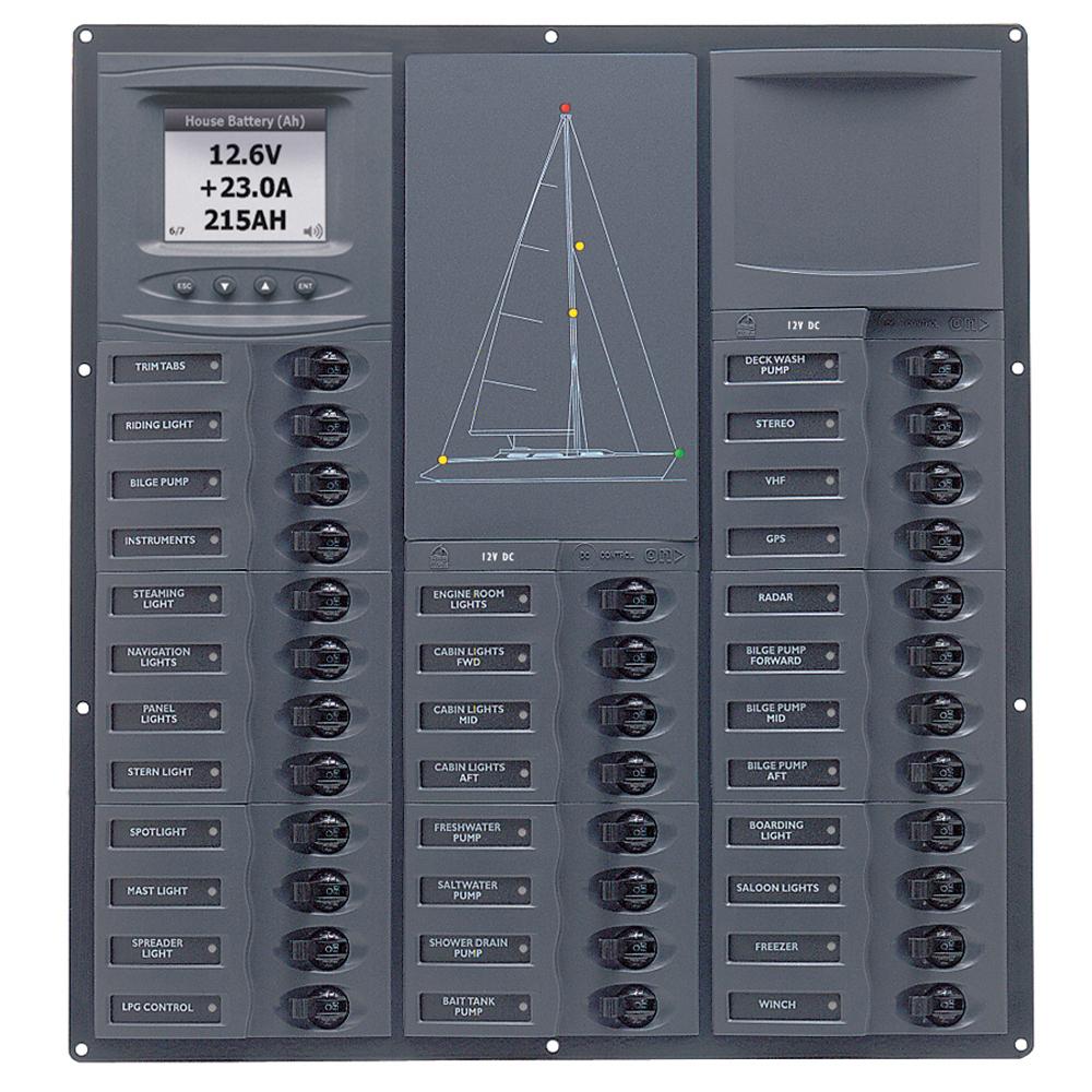 BEP Cruiser Series DC Circuit Breaker Panel w/Digital Meters 32SP DC12V - NC32Y-DCSM