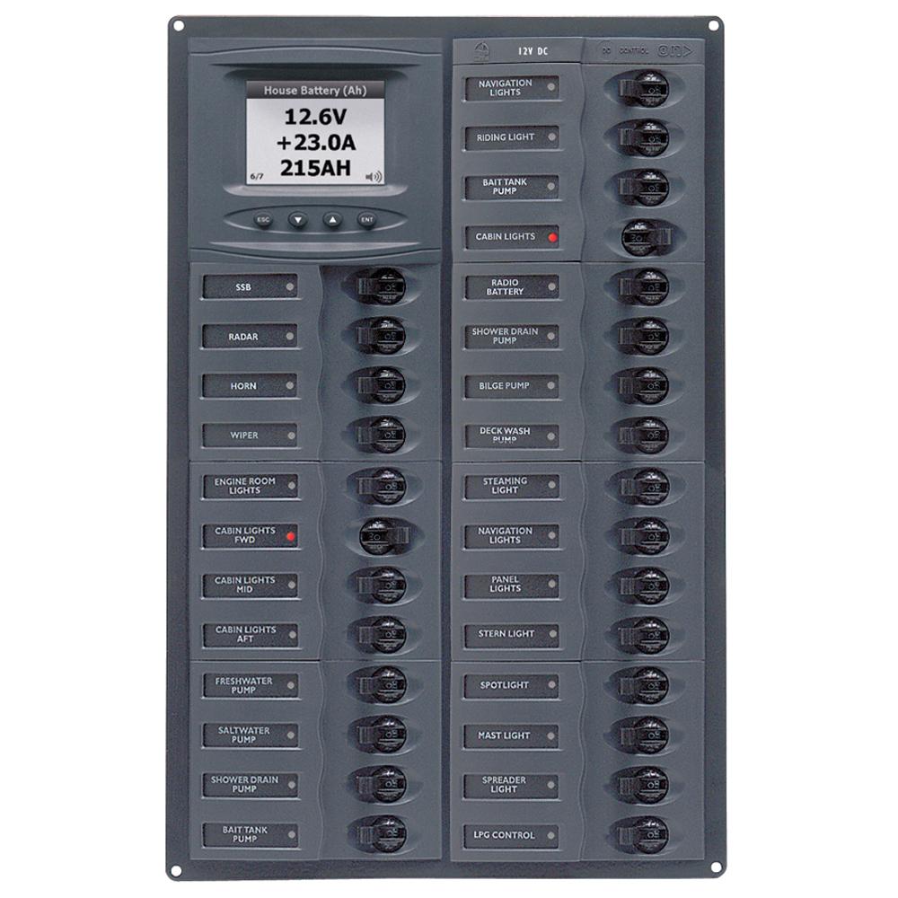 BEP Millennium Series DC Circuit Breaker Panel w/Digital Meters, 28SP DC12V - M28-DCSM