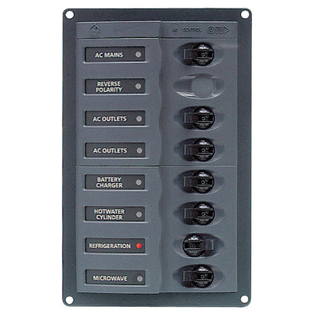 BEP AC Circuit Breaker Panel w/o Meters, 6 Way w/Double Pole Mains - 900-ACM6W-110V