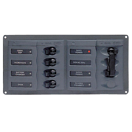 BEP AC Circuit Breaker Panel w/o Meters, 4 Way Panel 2 Mains - 110V - 900-AC1-110V