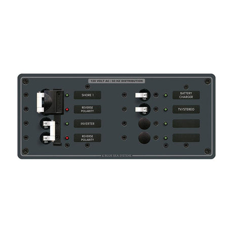 Blue Sea 8499 Breaker Panel - AC 2 Sources + 4 Positions - White - 8499