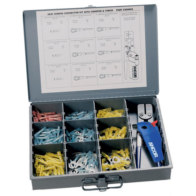 Ancor 257-Piece Heat Shrink Connector Kit w/Crimper & Mini Torch - 320001