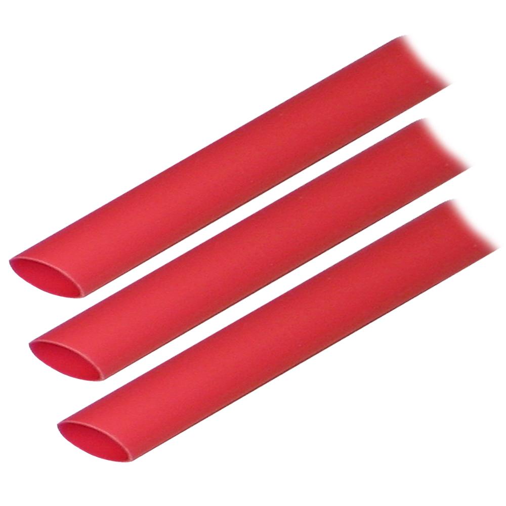 Ancor Adhesive Lined Heat Shrink Tubing (ALT) - 1/2" x 3" - 3-Pack - Red - 305603