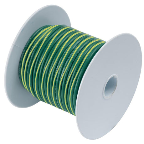 Ancor Green w/Yellow Stripe 10 AWG Tinned Copper Wire - 100' - 109310