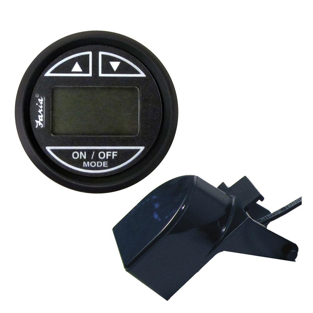 Faria Euro Black 2" Depth Sounder w/Transom Mount Transducer - 12850