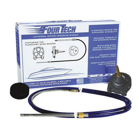 Uflex - Fourtech Mach Rotary Steering System with Helm, Bezel & 9' Cable - FOURTECH09