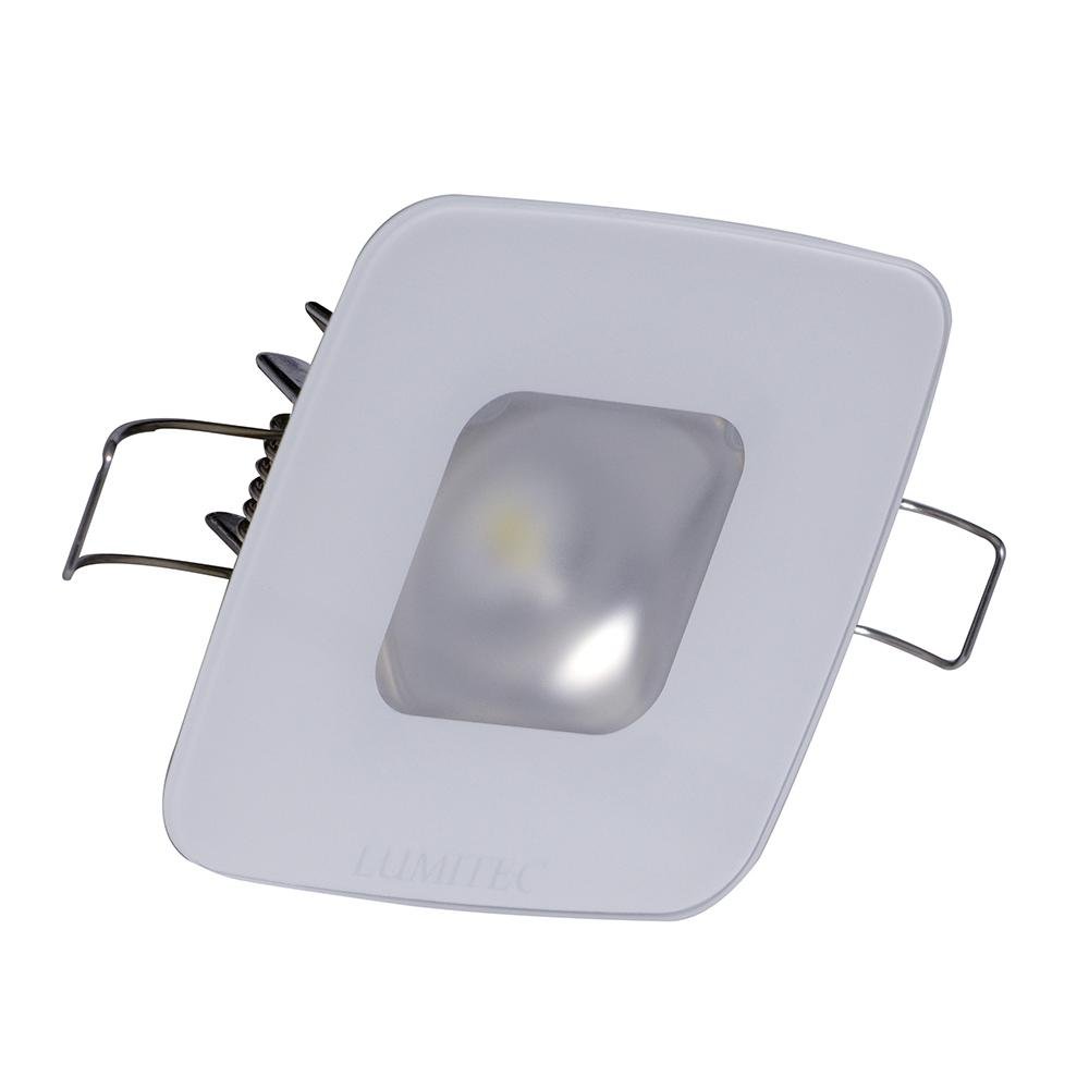 Lumitec - Mirage Square LED Down Light - White Dimming, Red/Blue Non-Dimming - Glass Housing - No Bezel - 116198