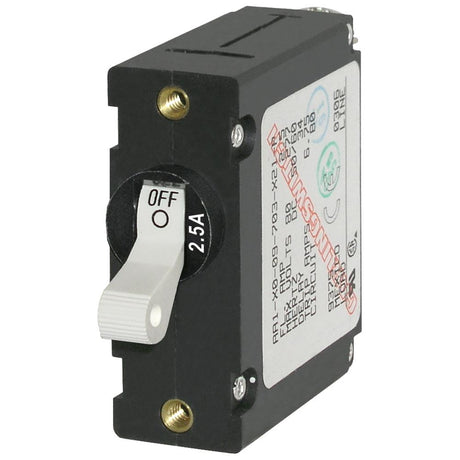 Blue Sea 7917 A-Series White Toggle Circuit Breaker - Single Pole 2.5A - 7197