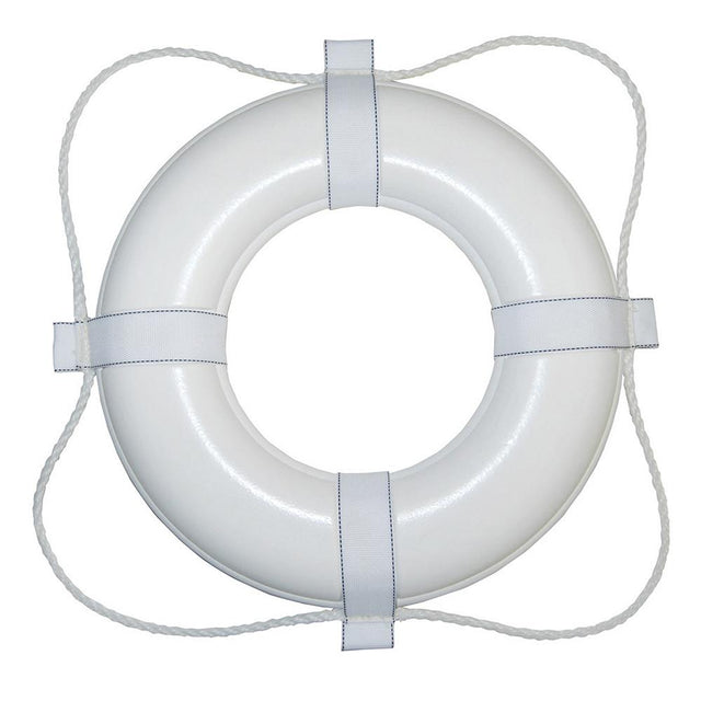 Taylor Made - Vinyl Coated Foam Life Ring - White with White Rope - 20" - 360