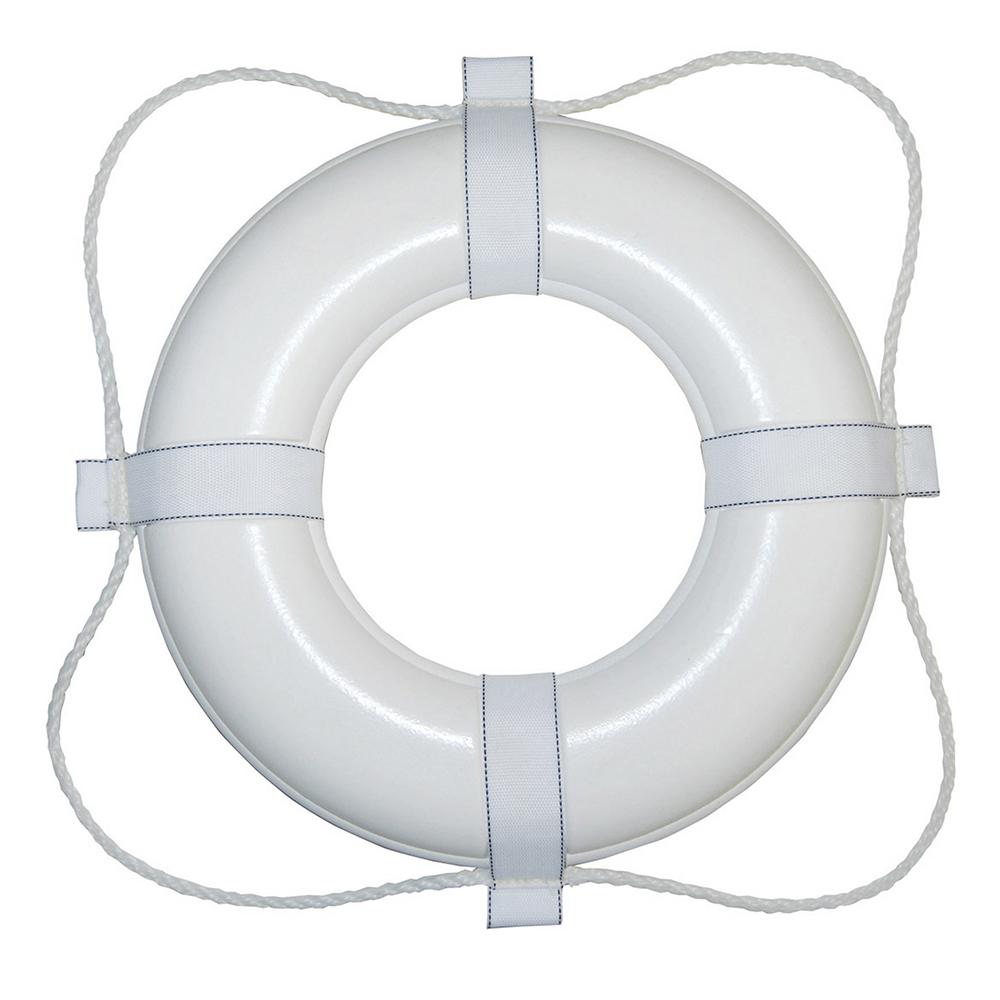 Taylor Made - Vinyl Coated Foam Life Ring - White with White Rope - 24" - 361