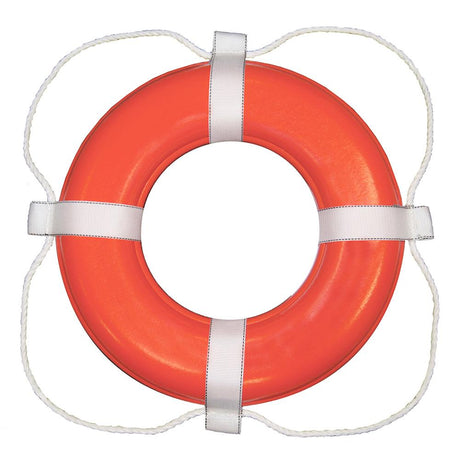 Taylor Made - Vinyl Coated Foam Life Ring - Orange with White Rope - 24" - 364