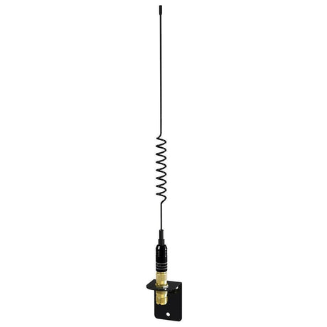Shakespeare - VHF 15" Stainless Steel Black Whip Antenna - Bracket Included - 5216