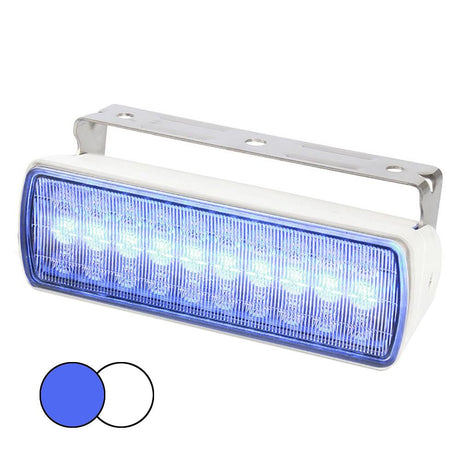 Hella Marine Sea Hawk XL Dual Color LED FloodLights - Blue/White LED - White Housing - 980950071