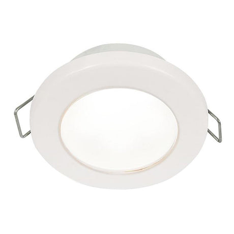 Hella Marine EuroLED 75 3" Round Spring Mount Down Light - White LED - White Plastic Rim - 12V - 958110511