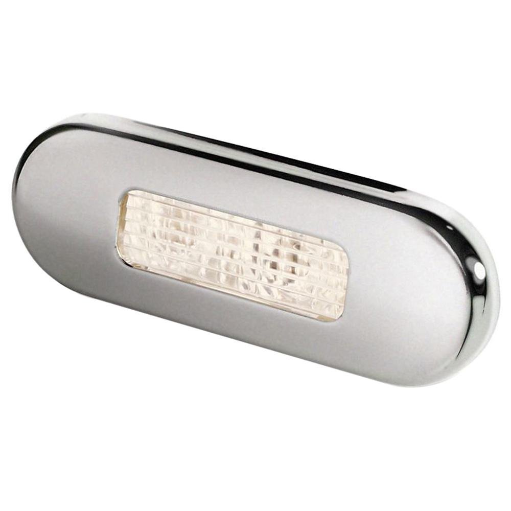 Hella Marine Surface Mount Oblong LED Courtesy Lamp - Warm White LED - Stainless Steel Bezel - 980869401