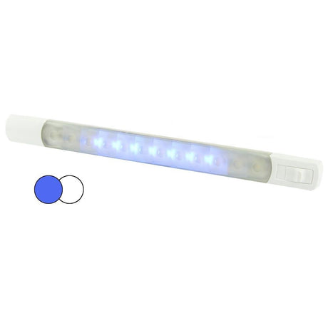 Hella Marine Surface Strip Light w/Switch - White/Blue LEDs - 12V - 958121011