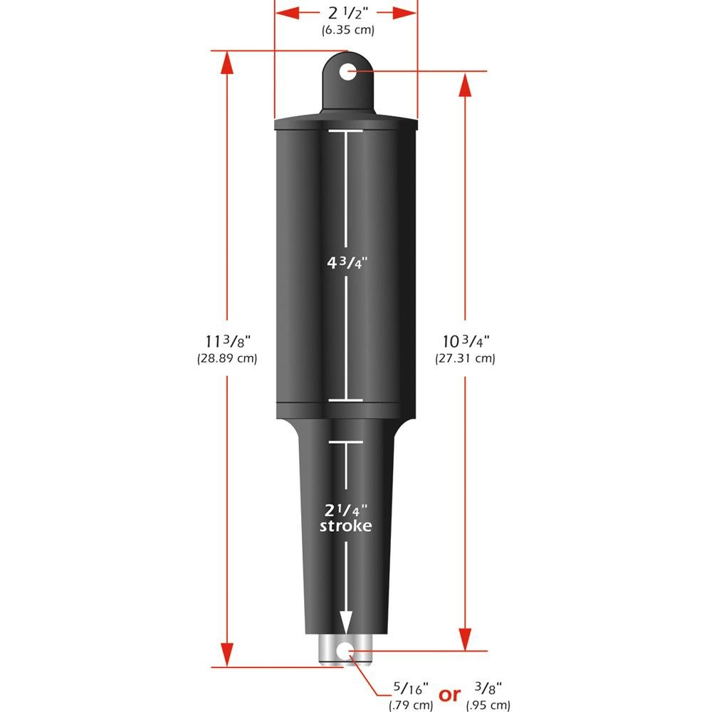 Lenco 101XD Extreme Duty Actuator - 12V - 2-1/4" Stroke - 5/16" Hardware - 15055-001