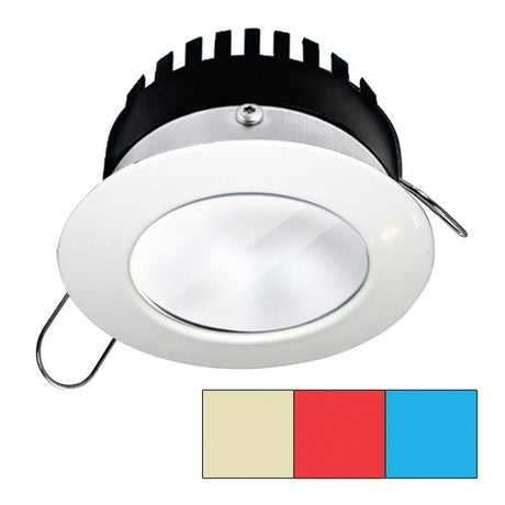 I2Systems - Apeiron Pro Tri-Color Dimming Light - Warm White/Red/Blue - Round Bezel - White Finish - A503 - 3W - A503-31CBBR-HE