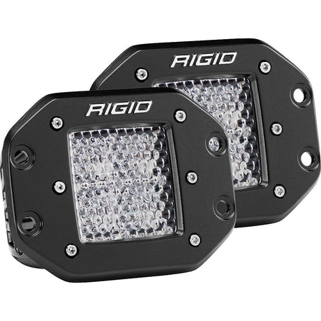 RIGID Industries D-Series PRO - Flush Mount - Diffused - Pair - Black - 212513