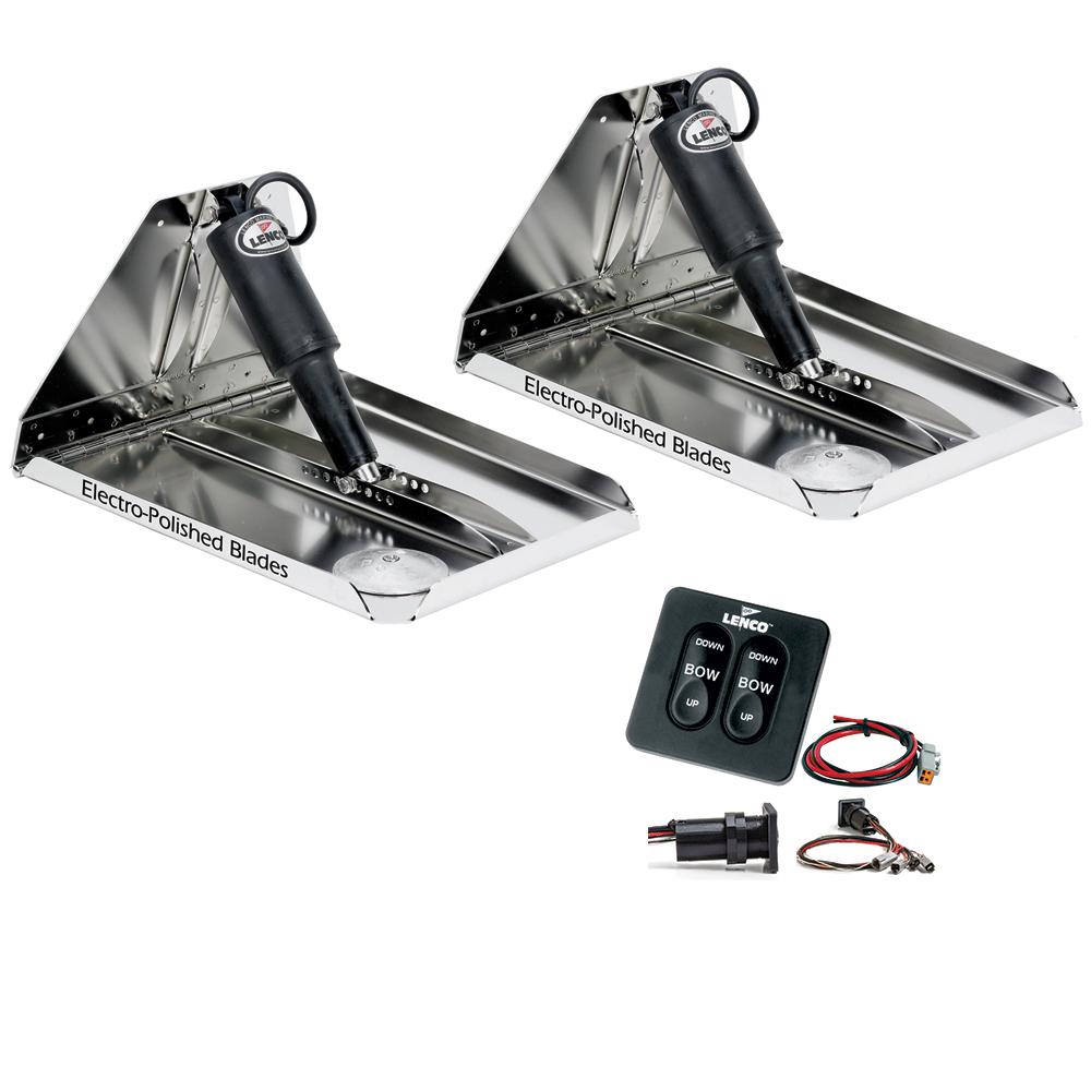 Lenco 16" x 12" Heavy Duty Performance Trim Tab Kit w/Standard Tactile Switch Kit 12V - RT16X12HD