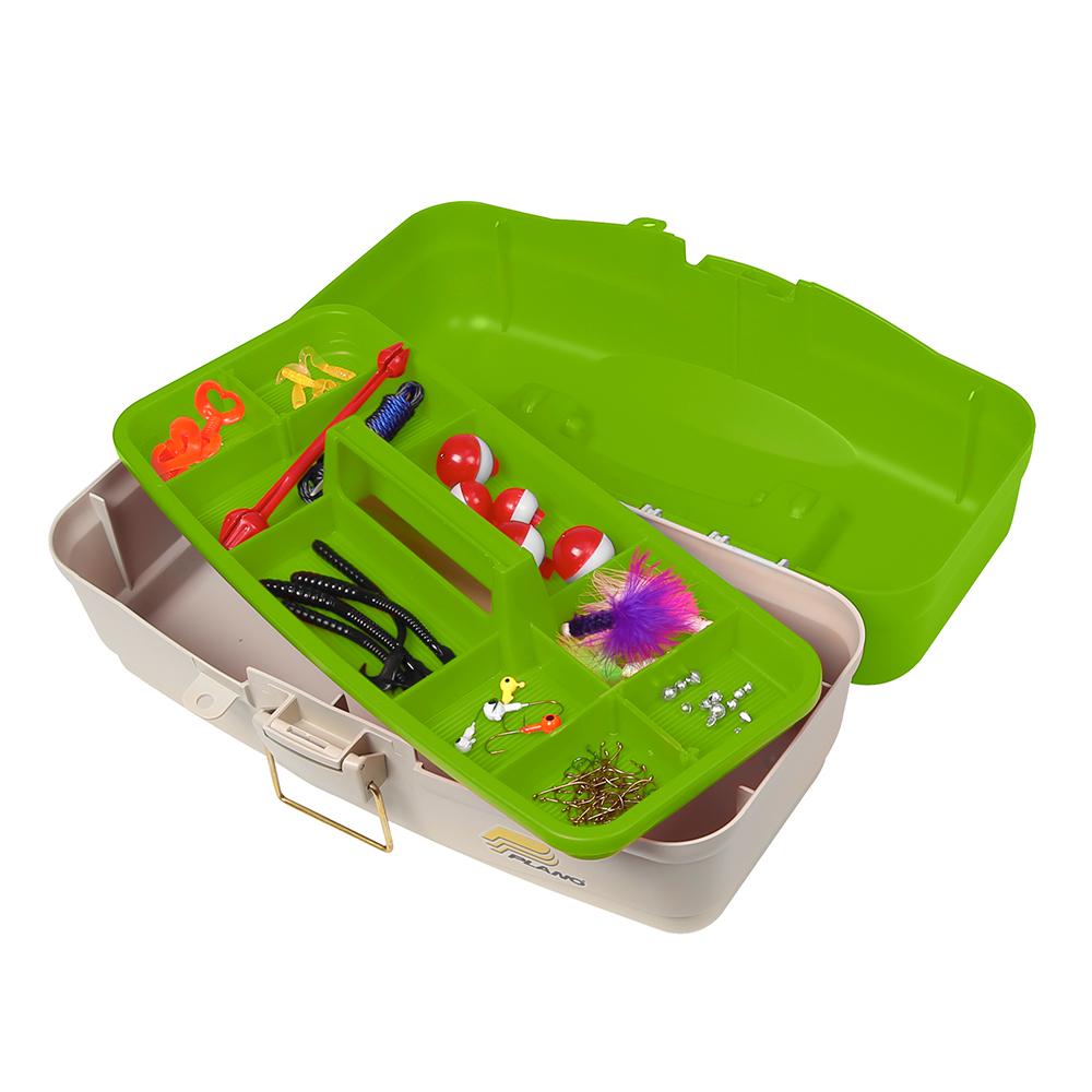 Plano Ready Set Fish On-Tray Tackle Box - Green/Tan - 500010