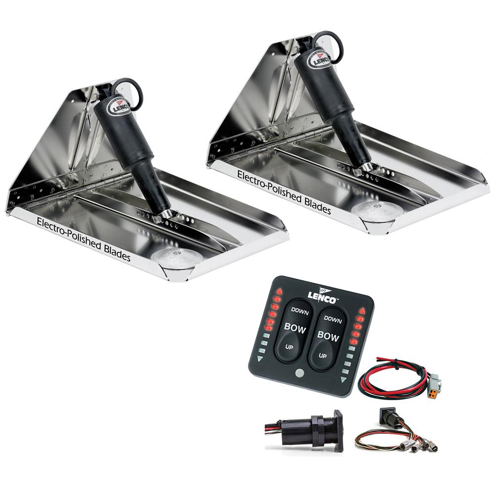 Lenco 17" x 12" Extreme Duty Performance Trim Tab Kit w/LED Indicator Switch Kit 12V - RT17X12XDI