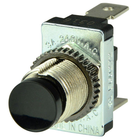 BEP Black SPST Momentary Contact Switch - OFF/(ON) - 1001402