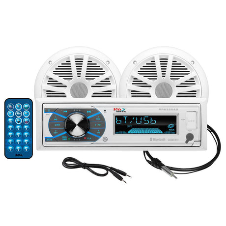 Boss Audio - MCK632WB.6 Package with MR632UAB AM/FM CD Receiver - Pair of 6.5" MR6W Speakers - MRANT10 Antenna - MCK632WB.6