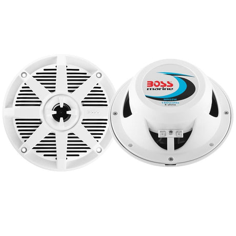 Boss Audio - MR52W 5.25" 2-Way 150W Marine Full Range Speaker - White - Pair - MR52W