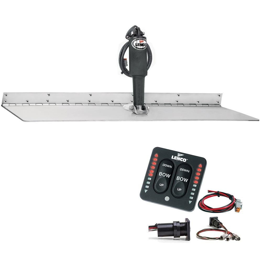 Lenco 12" x 24" Super Strong Trim Tab Kit w/LED Indicator Switch Kit 12V - TT12X24SSI