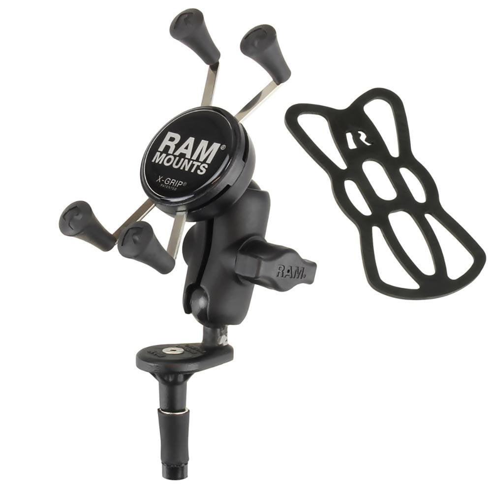 RAM Mount - Fork Stem Mount with Short Double Socket Arm & Universal X-Grip Cell/iPhone Cradle - RAM-B-176-A-UN7U