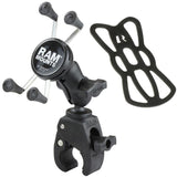 RAM Mount - Small Tough-Claw Base with Short Double Socket Arm and Universal X-Grip Cell/iPhone Cradle - RAM-B-400-A-HOL-UN7BU