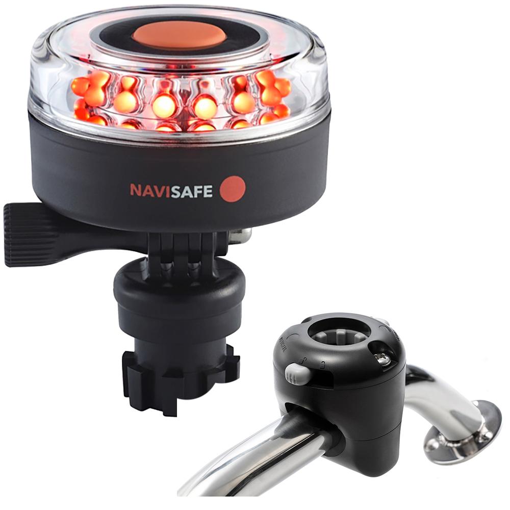 Navisafe Navilight All RED 360 2NM w/Navimount Base  Rail Mount - Black - 045KIT