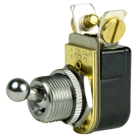 BEP SPST Chrome Plated Toggle Switch - 3/8" Ball Handle - OFF/ON - 1002022