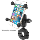 RAM Mount - RAM Torque 1 1/8" - 1 1/2" Diameter Handlebar/Rail Base with B Size 1" Ball, Short Arm and X-Grip for Phones - RAM-B-408-112-15-A-UN7U