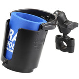 RAM Mount - RAM Torque 3/4" - 1" Diameter Handlebar/Rail Base with 1" Ball, SHORT Arm and Level Cup - RAM-B-408-75-1-A-132U