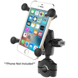 RAM Mount - RAM Torque 3/4" - 1" Diameter Handlebar/Rail Base with 1" Ball, Short Arm and X-Grip for Phones - RAM-B-408-75-1-A-UN7U