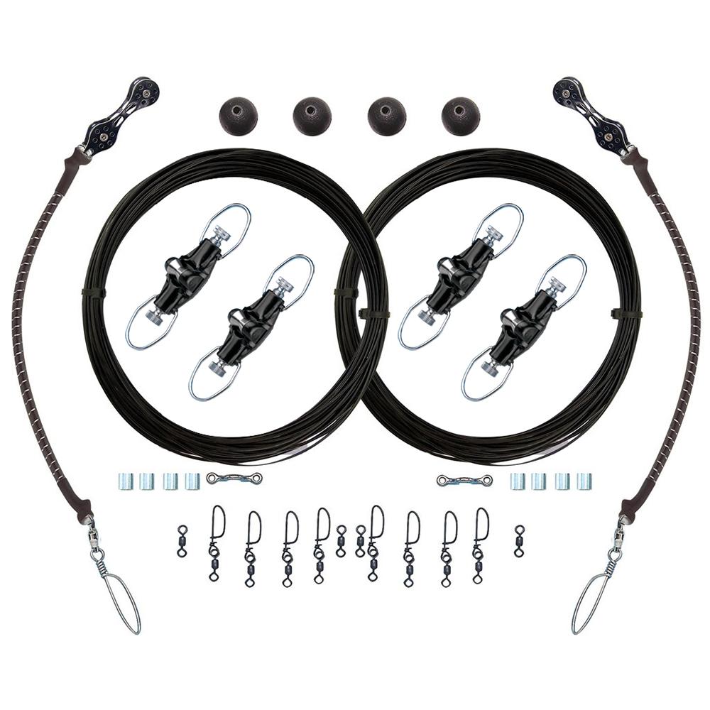 Rupp Double Rigging Kit w/Nok-Outs - 320&#39; Black Mono - CA-0026-MO